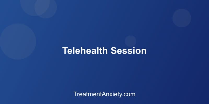Person having a telehealth therapy session from home